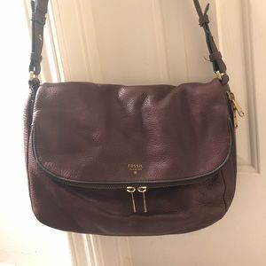 Fossil Preston Flap Crossbody Pebbled Leather